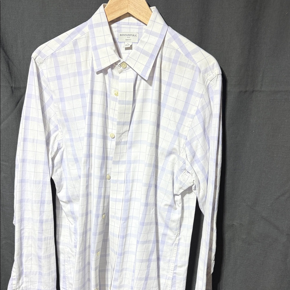 Banana Republic Light Blue Plaid Men's Shirt